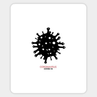 Black Covid-19 and Corona virus infection Sticker